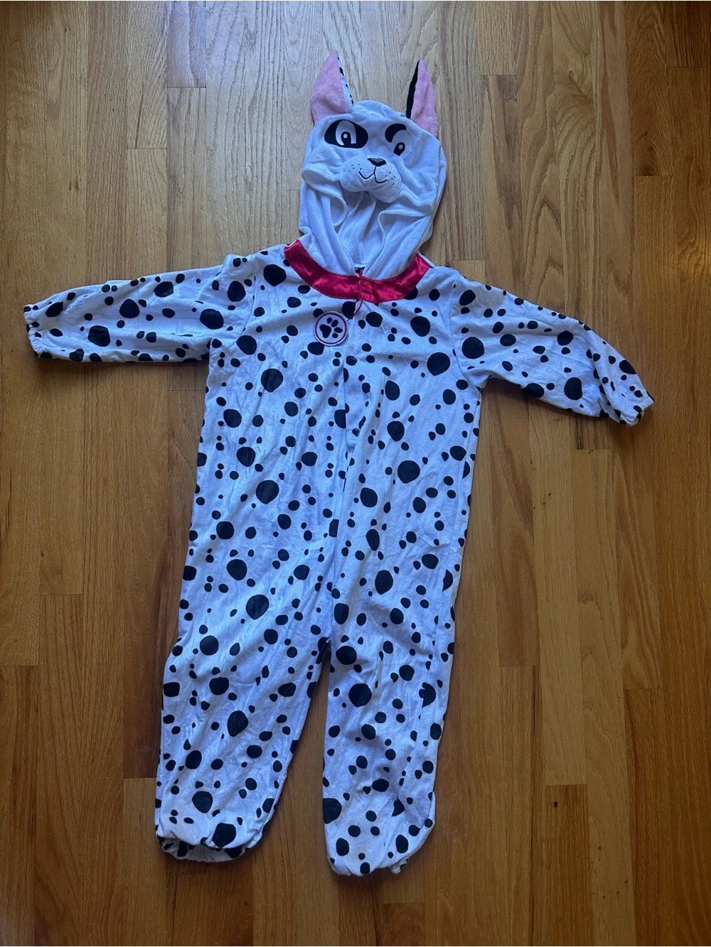 Kids Dalmatian Dog Halloween Costume Hooded One Piece Kids size small